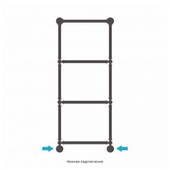 Полотенцесушитель водяной Сунержа Ренессанс 1304, ширина 50 см высота 125 см, нижнее подключение, хром, 00-0280-1250