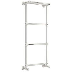 Полотенцесушитель водяной Сунержа Ренессанс 1386, ширина 50 см высота 125 см, с полкой, нижнее подключение, хром, 00-0281-1250