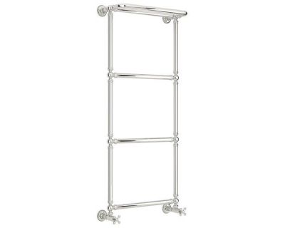 Полотенцесушитель водяной Сунержа Ренессанс 1386, ширина 50 см высота 125 см, с полкой, нижнее подключение, хром, 00-0281-1250