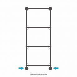 Полотенцесушитель водяной Сунержа Ренессанс 1386, ширина 50 см высота 125 см, с полкой, нижнее подключение, хром, 00-0281-1250