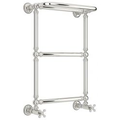 Полотенцесушитель водяной Сунержа Ренессанс 1386, ширина 40 см высота 65 см, с полкой, нижнее подключение, хром, 00-0281-6640