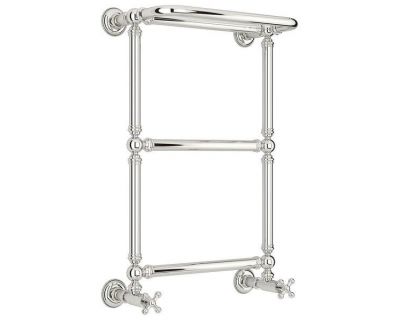 Полотенцесушитель водяной Сунержа Ренессанс 1386, ширина 40 см высота 65 см, с полкой, нижнее подключение, хром, 00-0281-6640