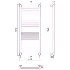 Полотенцесушитель водяной Сунержа Богема+, высота 100 см, ширина 40 см, цвет шампань, 020-0220-1040