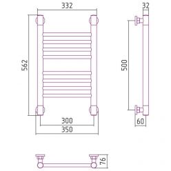 Полотенцесушитель водяной Сунержа Богема+, высота 50 см, ширина 30 см, цвет шампань, 020-0220-5030