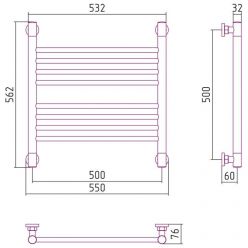 Полотенцесушитель водяной Сунержа Богема+, высота 50 см, ширина 50 см, цвет шампань, 020-0220-5050