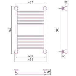 Полотенцесушитель водяной Сунержа Богема+, высота 60 см, ширина 40 см, цвет шампань, 020-0220-6040