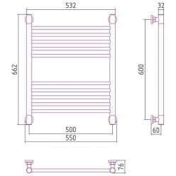 Полотенцесушитель водяной Сунержа Богема+, высота 60 см, ширина 50 см, цвет шампань, 020-0220-6050