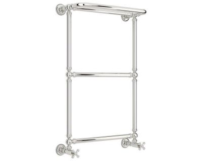 Полотенцесушитель водяной Сунержа Ренессанс 1386, ширина 50 см высота 85 см, с полкой, нижнее подключение, хром, 00-0281-8650