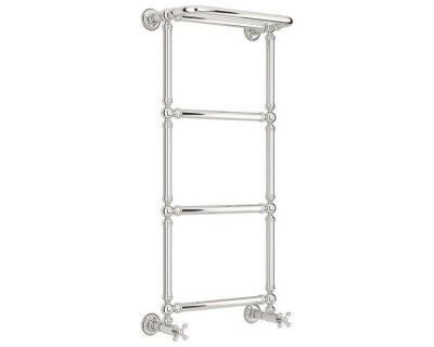 Полотенцесушитель водяной Сунержа Ренессанс 1386, ширина 40 см высота 95 см, с полкой, нижнее подключение, хром, 00-0281-9640