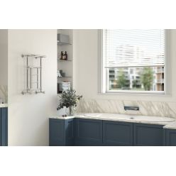 Полотенцесушитель водяной Сунержа Ренессанс 1452, ширина 40 см высота 65 см, с полкой, нижнее подключение, хром, 00-0282-6640