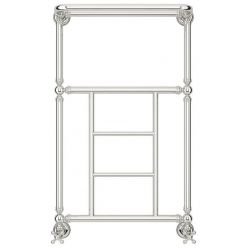 Полотенцесушитель водяной Сунержа Ренессанс 1452, ширина 50 см высота 85 см, с полкой, нижнее подключение, хром, 00-0282-8650