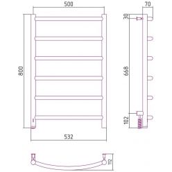 Полотенцесушитель электрический Сунержа Галант 4.0, ширина 50 см высота 80 см, диммер слева/справа, хром, 00-0830-8050/00-0831-8050