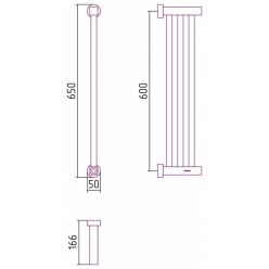 Полотенцесушитель электрический Сунержа Хорда 4.0, ширина 5 см высота 60 см, хром, 00-0834-0600