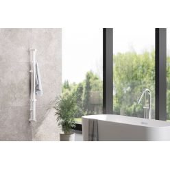 Полотенцесушитель электрический Сунержа Хорда 4.0, ширина 10 см высота 120 см, с вешалками, хром, 00-0834-1200