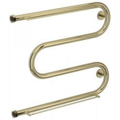 Полотенцесушитель водяной Сунержа М-образный+, высота 50 см, ширина 65 см, с полкой, боковое подключение 50 см, цвет шампань, 020-4008-5065