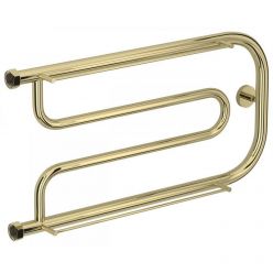 Полотенцесушитель водяной Сунержа Гусли+, высота 32 см, ширина 65 см, с полкой, боковое подключение 32 см, цвет шампань, 020-4010-3265