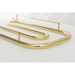 Полотенцесушитель водяной Сунержа Гусли+, высота 32 см, ширина 65 см, с полкой, боковое подключение 32 см, цвет шампань, 020-4010-3265