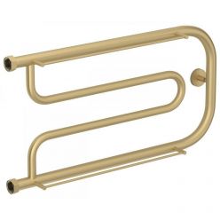 Полотенцесушитель водяной Сунержа Гусли, высота 32 см, ширина 65 см, с полками, боковое подключение 32 см, цвет матовая шампань, 022-0010-3265