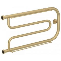 Полотенцесушитель водяной Сунержа Гусли, высота 32 см, ширина 65 см, с полками, боковое подключение 32 см, цвет матовая шампань, 022-0010-3265