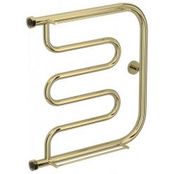 Полотенцесушитель водяной Сунержа Лира+, высота 50 см, ширина 50 см, с полкой, боковое подключение 50 см, цвет шампань, 020-4012-5050