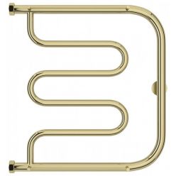 Полотенцесушитель водяной Сунержа Лира+, высота 50 см, ширина 50 см, с полкой, боковое подключение 50 см, цвет шампань, 020-4012-5050