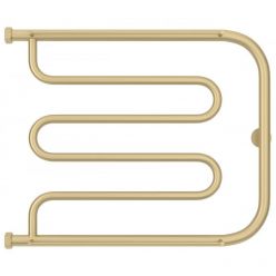 Полотенцесушитель водяной Сунержа Лира, высота 50 см, ширина 65 см, боковое подключение 50 см, с 2 полками, цвет матовая шампань, 022-0012-5065