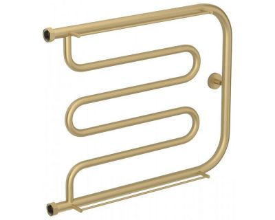 Полотенцесушитель водяной Сунержа Лира, высота 50 см, ширина 65 см, боковое подключение 50 см, с 2 полками, цвет матовая шампань, 022-0012-5065