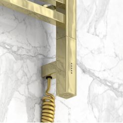 Полотенцесушитель электрический Сунержа Модус 3.0, высота 80 см, ширина 50 см, диммер слева/справа, цвет шампань, 020-5700-8050/020-5701-8050