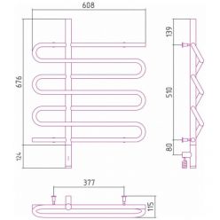 Полотенцесушитель электрический Сунержа Эпатаж 3.0, высота 80 см, ширина 60 см, диммер слева/справа, цвет шампань, 020-5850-8060/020-5851-8060