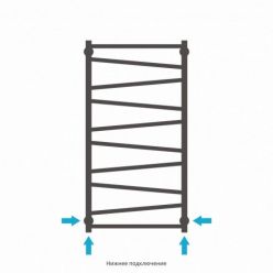 Полотенцесушитель водяной Сунержа Сирокко, высота 100 см, ширина 50 см, нижнее подключение, цвет матовая шампань, 022-0253-1050