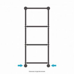 Полотенцесушитель водяной Сунержа Ренессанс 1386, ширина 50 см высота 125 см, цвет золото, 03-0281-1250