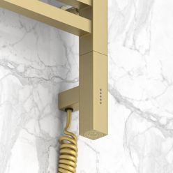 Полотенцесушитель электрический Сунержа Модус 3.0, высота 100 см, ширина 40 см, диммер слева/справа, цвет матовая шампань, 022-5700-1040/022-5701-1040