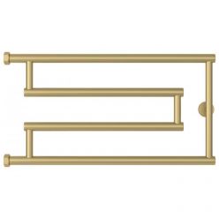 Полотенцесушитель водяной Сунержа High-Tech G+, высота 30 см, ширина 65 см, боковое подключение 30 см, цвет матовая шампань, 022-4051-3265