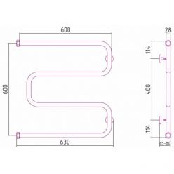 Полотенцесушитель водяной Сунержа Ш-образный, высота 60 см, ширина 60 см, цвет золото, 03-0014-6060
