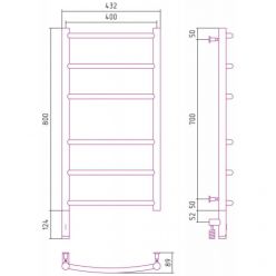 Полотенцесушитель электрический Сунержа Галант 3.0, высота 80 см, ширина 40 см, диммер слева/справа, цвет матовая шампань, 022-5800-8040/022-5801-8040