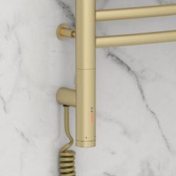 Полотенцесушитель электрический Сунержа Богема 3.0, высота 80 см, ширина 50 см, диммер слева/справа, цвет матовая шампань, 022-5802-8050/022-5803-8050