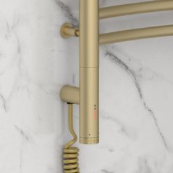 Полотенцесушитель электрический Сунержа Флюид 3.0, высота 100 см, ширина 60 см, диммер слева/справа, цвет матовая шампань, 022-5820-1060/022-5821-1060