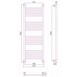 Полотенцесушитель водяной Сунержа Богема+, высота 120 см, ширина 40 см, универсальное подключение, цвет золото, 03-0220-1240