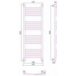 Полотенцесушитель водяной Сунержа Богема+, высота 120 см, ширина 40 см, универсальное подключение, цвет золото, 03-0221-1240