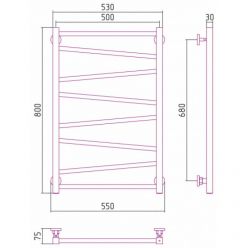Полотенцесушитель водяной Сунержа Сирокко, высота 80 см, ширина 50 см, универсальное подключение, цвет золото, 03-0253-8050