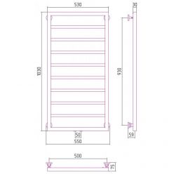 Полотенцесушитель водяной Сунержа Канцлер, высота 100 см, ширина 50 см, универсальное подключение, цвет золото, 03-0254-1050