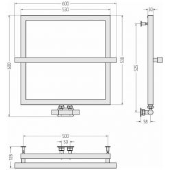 Полотенцесушитель водяной Сунержа Штиль EU50+, высота 60 см, ширина 60 см, цвет матовое золото, 032-0256-5353