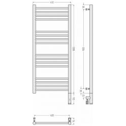 Полотенцесушитель электрический Сунержа Богема 3.0, высота 100 см, ширина 40 см, диммер слева/справа, черный матовый, 31-5804-1040/31-5805-1040