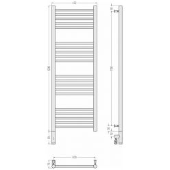 Полотенцесушитель электрический Сунержа Богема 3.0, высота 120 см, ширина 40 см, диммер слева/справа, черный матовый, 31-5804-1240/31-5805-1240