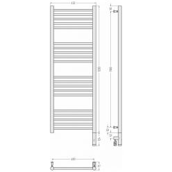 Полотенцесушитель электрический Сунержа Богема 3.0, высота 120 см, ширина 40 см, диммер слева/справа, черный матовый, 31-5804-1240/31-5805-1240
