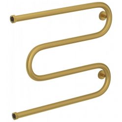 Полотенцесушитель водяной Сунержа М-образный, высота 50 см, ширина 50 см, боковое подключение, цвет матовое золото, 032-0007-5050