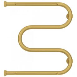 Полотенцесушитель водяной Сунержа М-образный, высота 50 см, ширина 50 см, боковое подключение 50 см, 2 полки, цвет матовое золото, 032-0008-5050