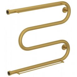 Полотенцесушитель водяной Сунержа М-образный, высота 50 см, ширина 65 см, боковое подключение 50 см, 2 полки, цвет матовое золото, 032-0008-5065