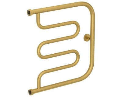 Полотенцесушитель водяной Сунержа Лира, высота 50 см, ширина 50 см, боковое подключение 50 см, цвет матовое золото, 032-0011-5050