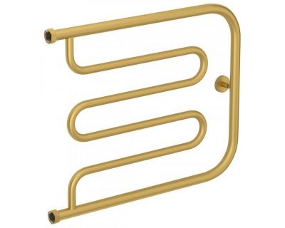 Полотенцесушитель водяной Сунержа Лира, высота 50 см, ширина 65 см, боковое подключение 50 см, цвет матовое золото, 032-0011-5065